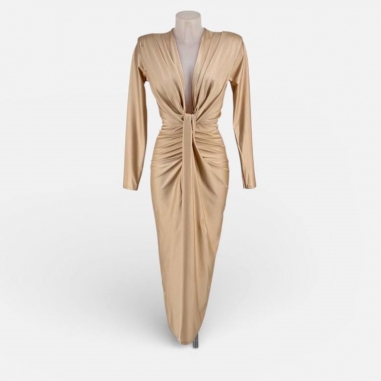 PREVENTA VESTIDO NUDO MANGA CHAMPÁN