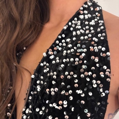 MONO ESCOTE LENTEJUELAS NEGRO