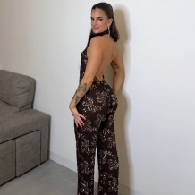 MONO HALTER LENTEJUELAS CHOCO 2