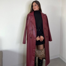 GABARDINA EFECTO PIEL VINO