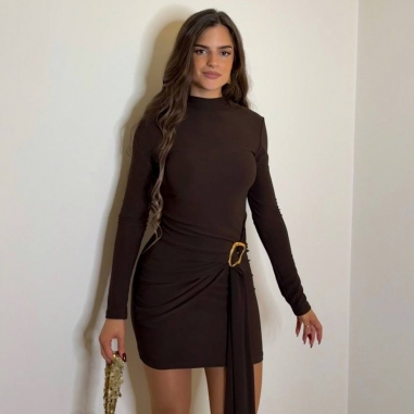 VESTIDO CORTO ACCESORIO + LAZADA CHOCO