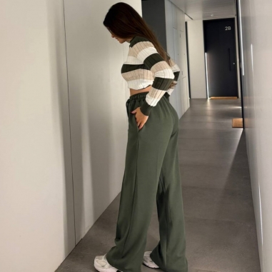 JERSEY PUNTO RAYAS VERDE MILITAR