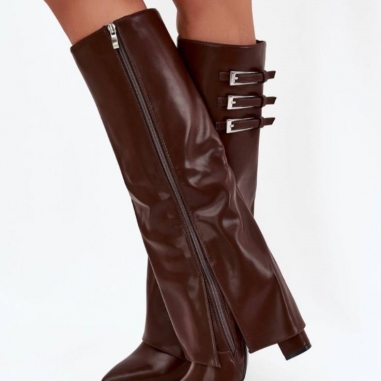 BOTA ALTA HEBILLAS CHOCO