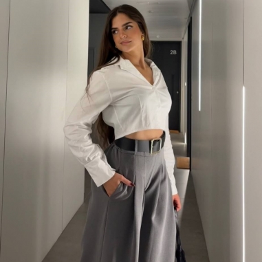 PANTALÓN PALAZZO GRIS