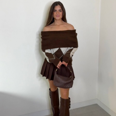 JERSEY ESCOTE BARCO ROMBOS CHOCO