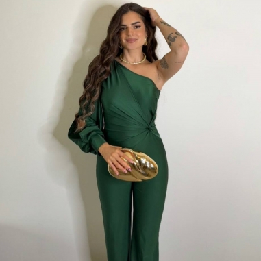 MONO ASIMÉTRICO NUDO VERDE BOTELLA