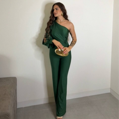 MONO ASIMÉTRICO NUDO VERDE BOTELLA