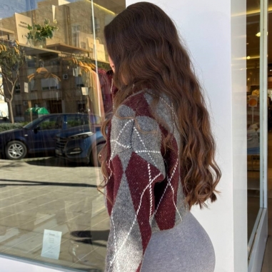 JERSEY CUELLO ROMBOS BURDEOS