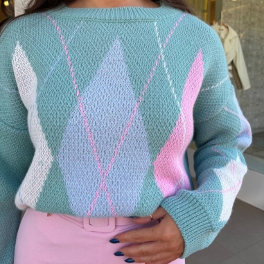 JERSEY ROMBOS AGUAMARINA