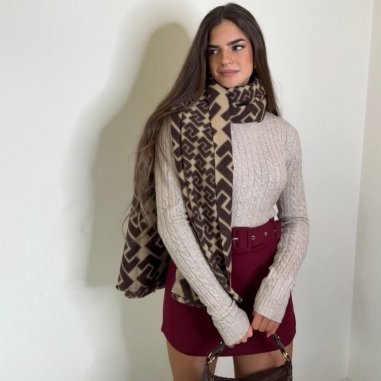 FALDA PANTALÓN CINTURÓN VINO