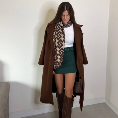 FALDA PANTALÓN CINTURÓN VERDE BOTELLA