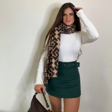 FALDA PANTALÓN CINTURÓN VERDE BOTELLA