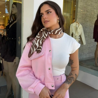 FALDA PANTALON CINTURÓN ROSA