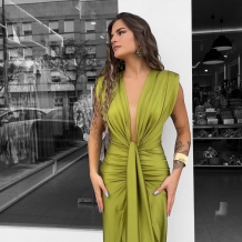 VESTIDO NUDO VERDE AGUACATE