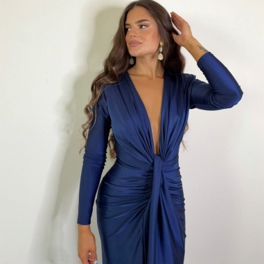 VESTIDO NUDO MANGA MARINO