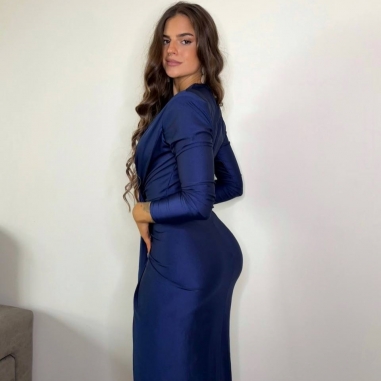 VESTIDO NUDO MANGA MARINO