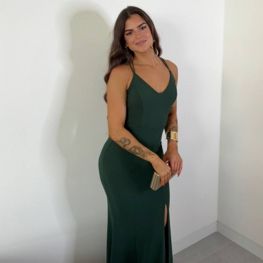 VESTIDO SIRENA VERDE BOTELLA