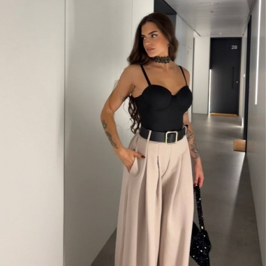 PANTALÓN PALAZZO CREMA