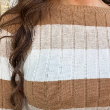 JERSEY RAYAS TRICOLOR CAMEL