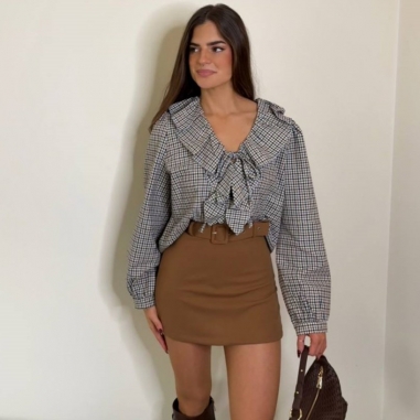 FALDA PANTALÓN CINTURÓN CAMEL