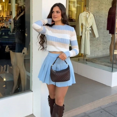 FALDA TABLAS CELESTE