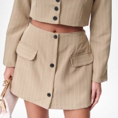 CONJUNTO TRAJE RAYAS TAUPÉ