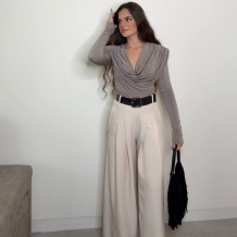 PANTALÓN PALAZZO CREMA