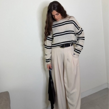 PANTALÓN PALAZZO CREMA