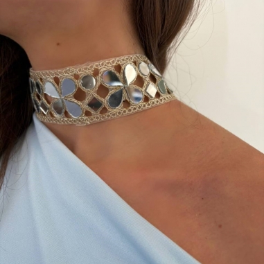 CHOKER ESPEJO DORADO