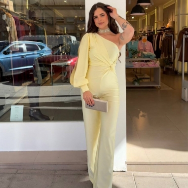 MONO ASIMÉTRICO NUDO AMARILLO...