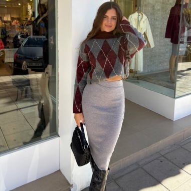 JERSEY CUELLO ROMBOS BURDEOS