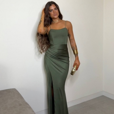 PREVENTA VESTIDO LARGO ESPALDA VERDE...