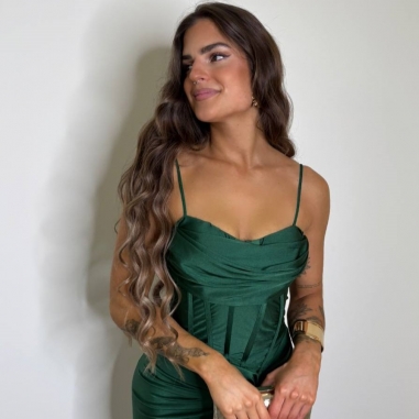 PREVENTA VESTIDO CORSET NUDO VERDE...