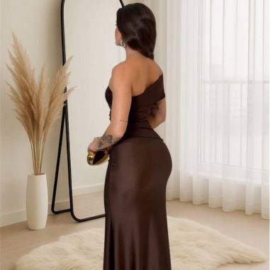 VESTIDO COMBINADO CHOCO