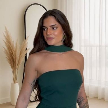 VESTIDO SERENA + CHAL VERDE BOTELLA