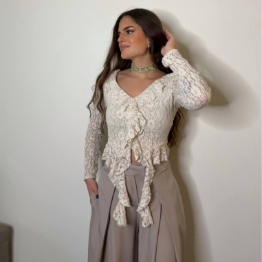 BLUSA ENCAJE CREMA
