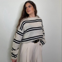 JERSEY OVER RAYAS CREMA