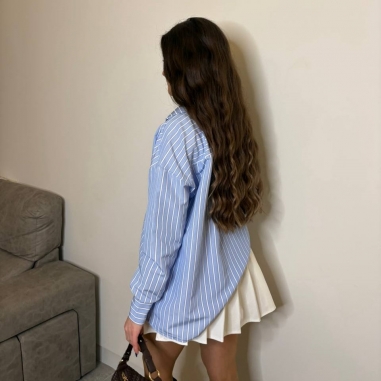 CAMISA RAYAS CELESTE