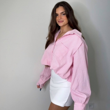 CAMISA CROPPED CUADRITOS ROSITA