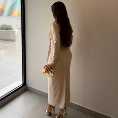 VESTIDO NUDO MANGA CHAMPÁN