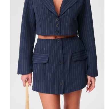 CONJUNTO TRAJE RAYAS MARINO