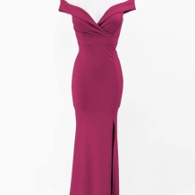 VESTIDO ESCOTE BARCO MAGENTA 2