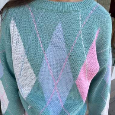 JERSEY ROMBOS TURQUESA