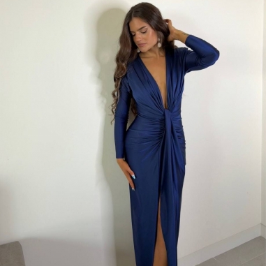 VESTIDO NUDO MANGA MARINO
