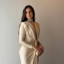 VESTIDO NUDO MANGA CHAMPÁN