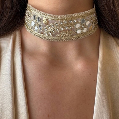 CHOCKER ESPEJOS DORADO