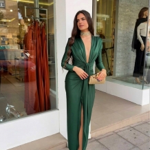 VESTIDO NUDO MANGA VERDE...