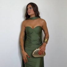 VESTIDO GARGANTILLA VERDE...