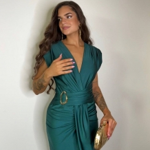 VESTIDO NUDO HEBILLA VERDE...