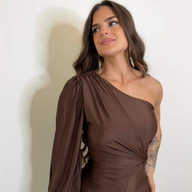 MONO ASIMÉTRICO NUDO CHOCO